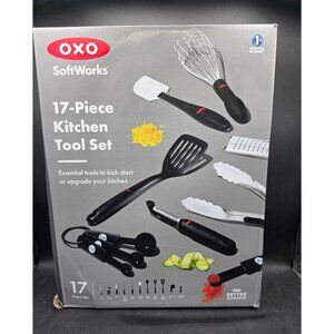 Oxo SoftWorks 17-Piece Kitchen Tool Set Durable Nylon & Stainless Steel Utensils